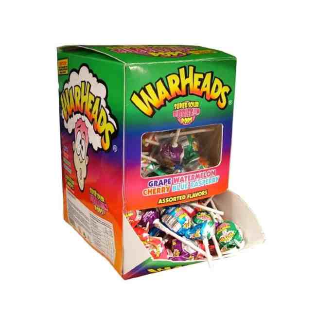 Warheads Super Sour Bubblegum Pops